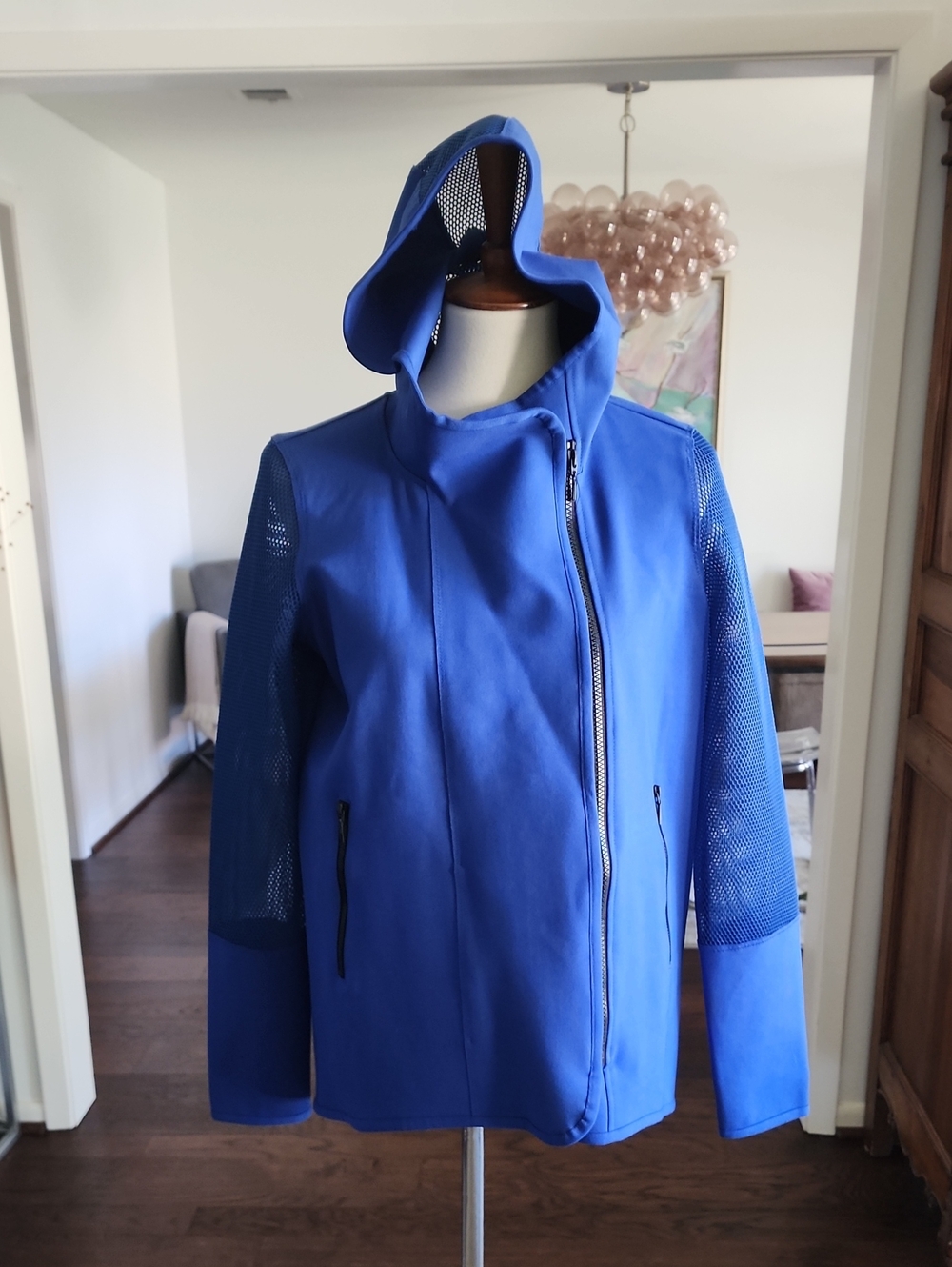 Elie Tahari Cobalt Blue Hooded Performance Jacket